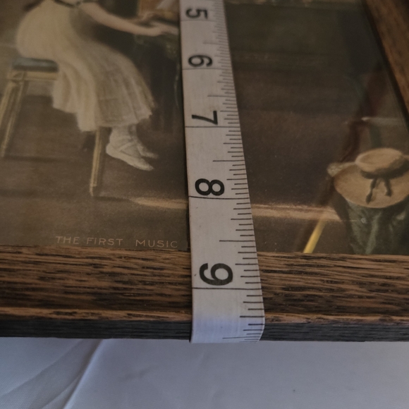 Vintage Style Framed Art Print The First Music Lesson Cottagecore Wall Decor - Picture 6 of 7